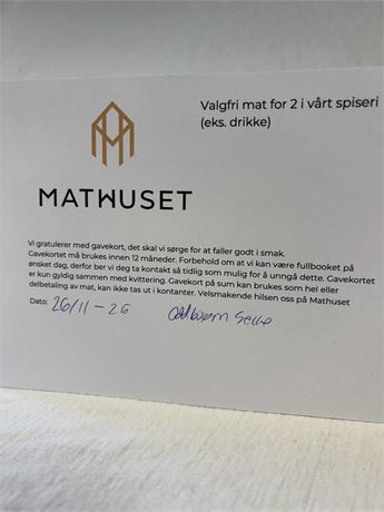 Gavekort hos Mathuset på Myren
