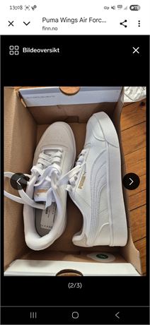Puma Shuffle - hvit med gullskrift