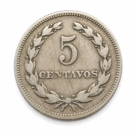 5 Centavos 1917 Salvador Plata